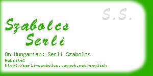 szabolcs serli business card